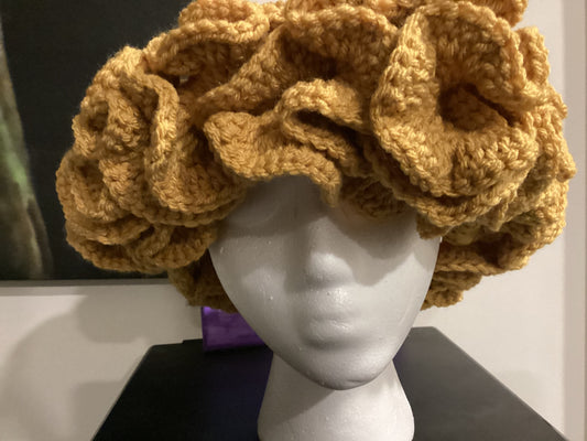 Mustard Ruffle Hat