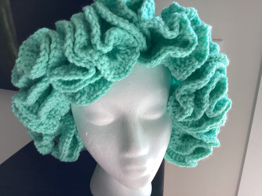 Teal Ruffle Hat