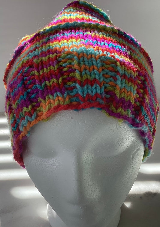 Multi Colored Hand Knit Hat