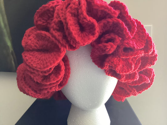 RED Ruffle Hat